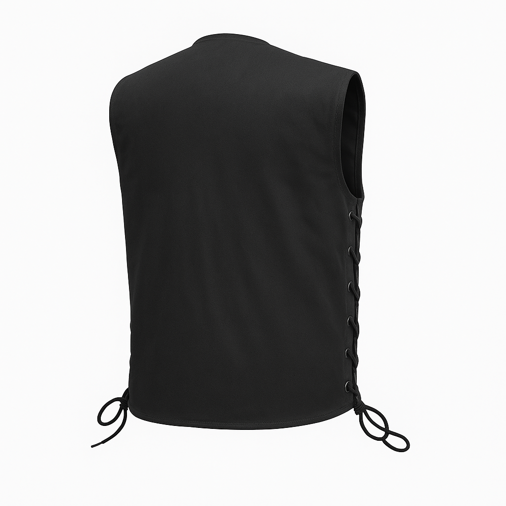 Black Phantom - Men's Motorcycle Twill Vest