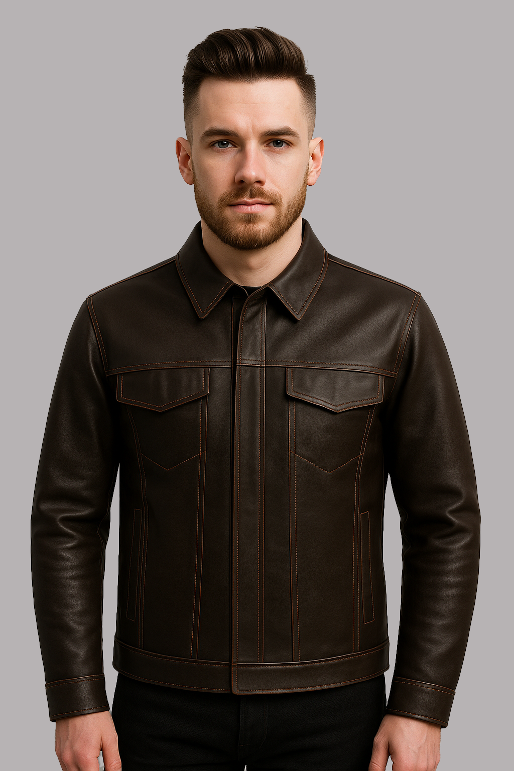Bronco Men’s Moto Leather Shirt