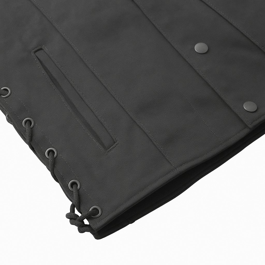 Black Phantom - Men's Motorcycle Twill Vest