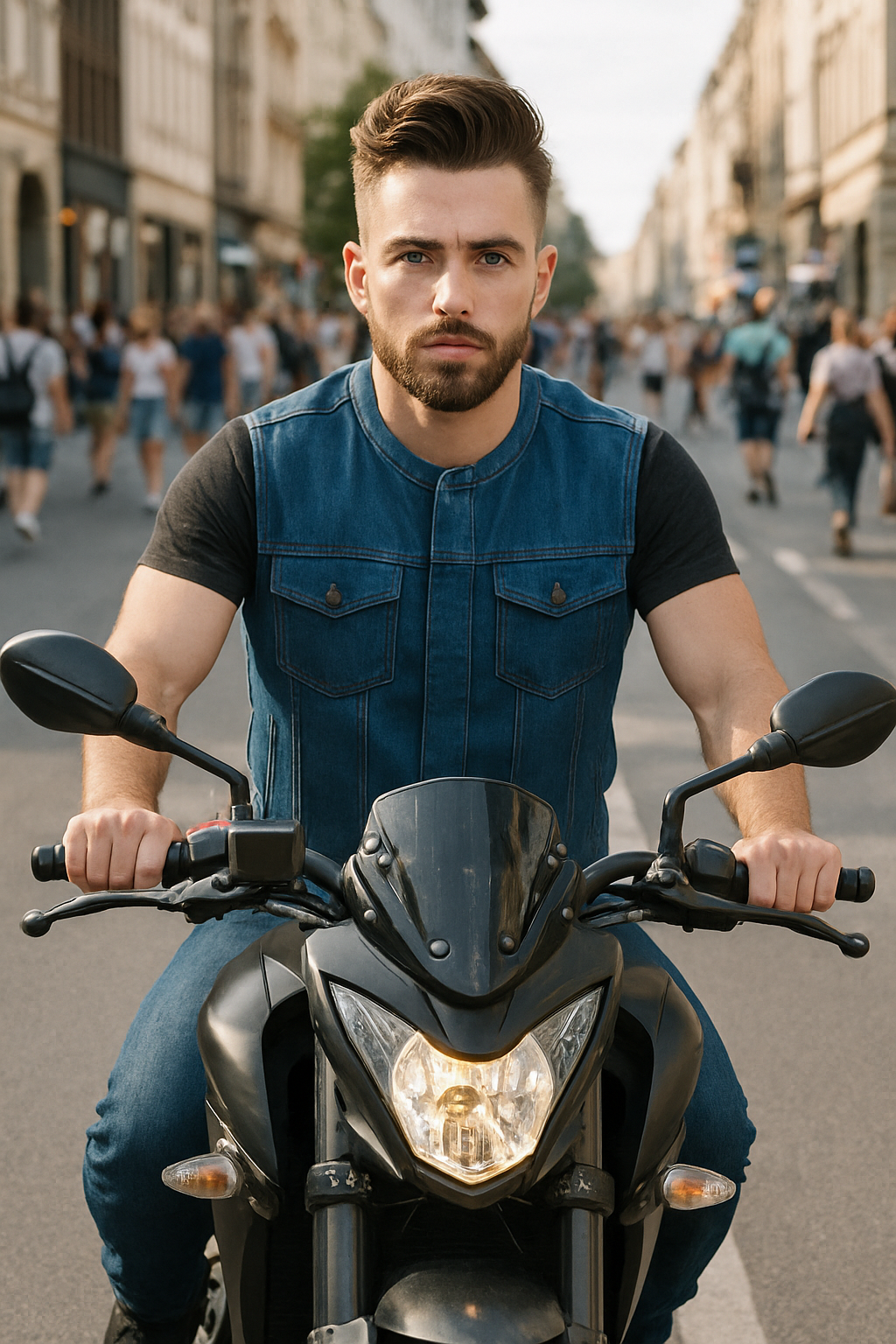 Bastion – Men’s Motorcycle Denim Vest