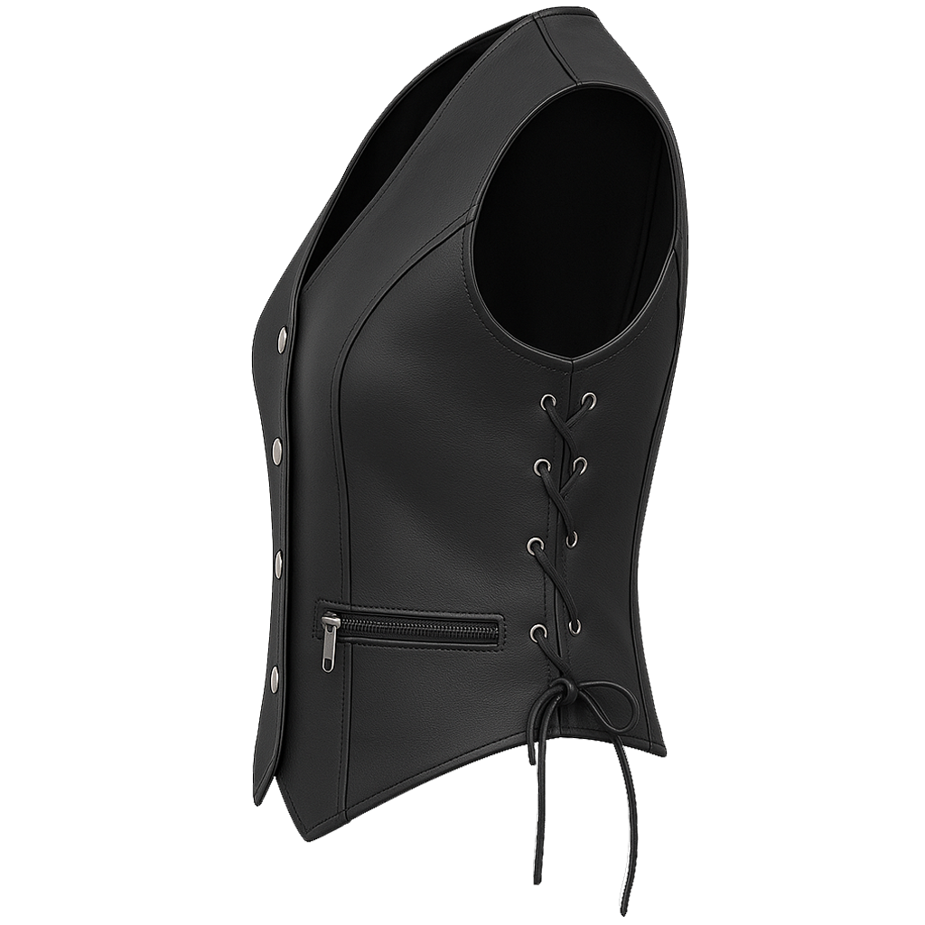 Black Window – Women's Western Style Motorcycle Leather Vest