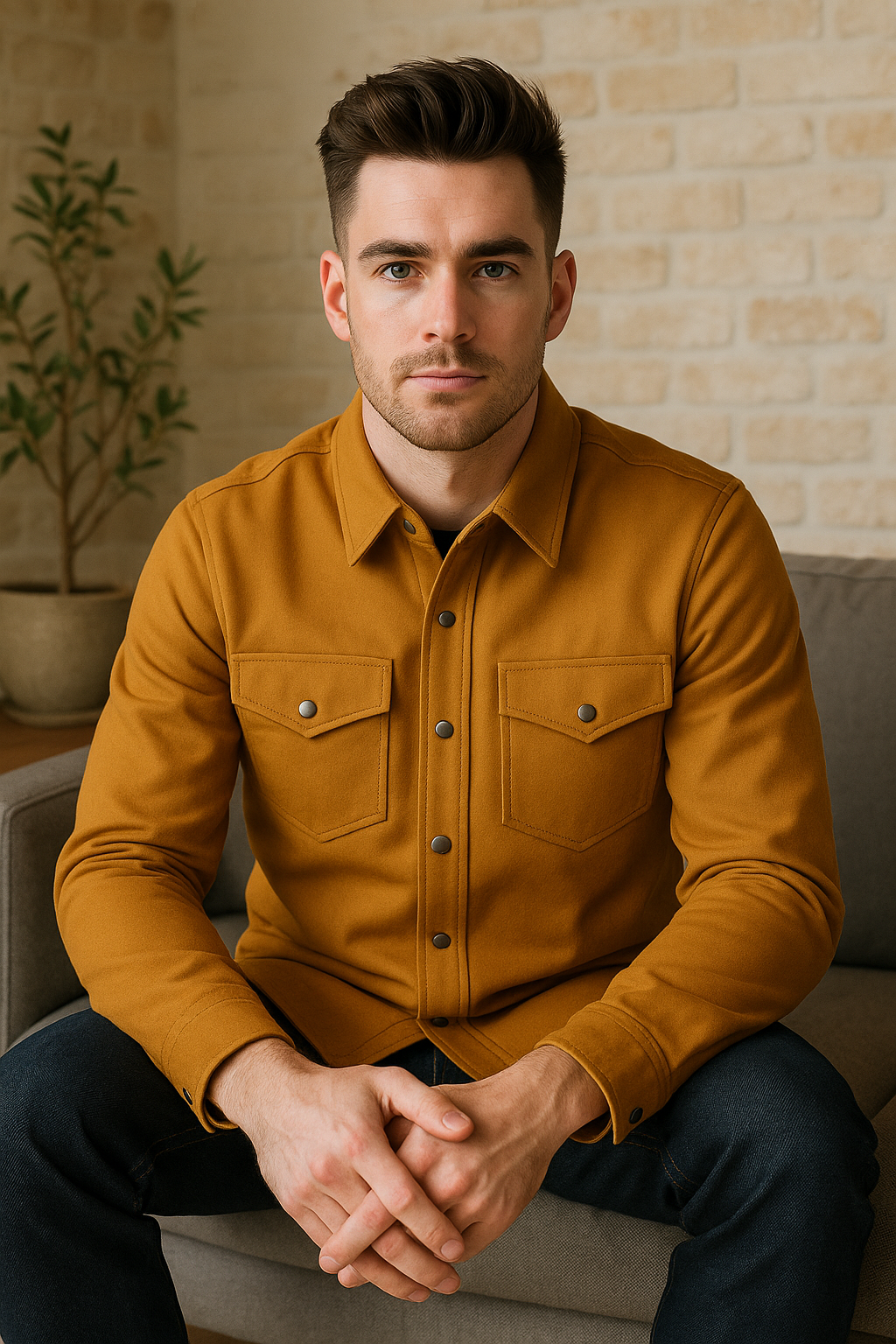 Desert Ember Men’s Honey Brown Shirt