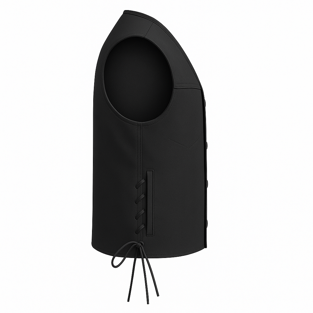 Black Phantom - Men's Motorcycle Twill Vest