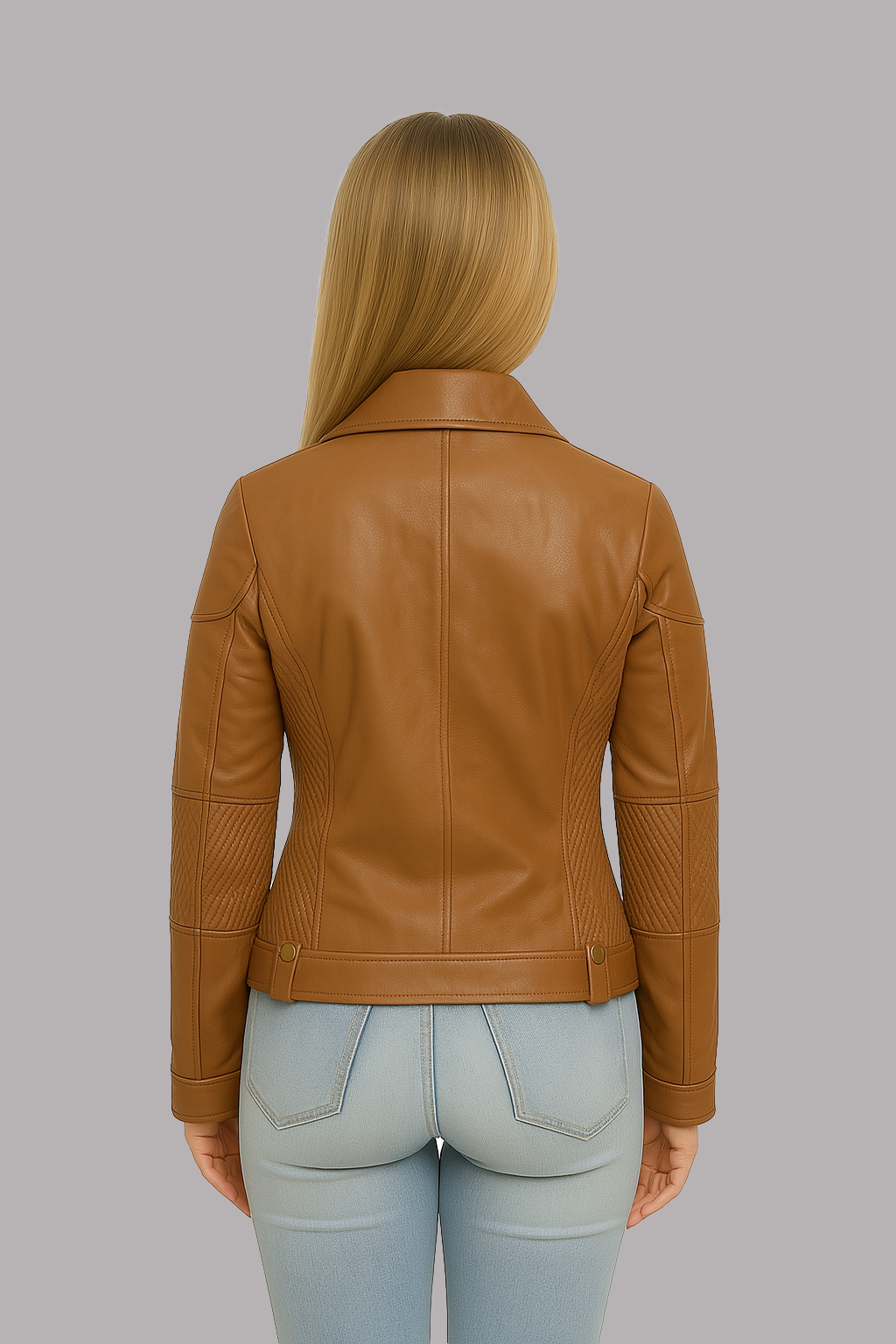 Close-up of premium gunmetal zipper hardware on Thora Blaze genuine leather jacket