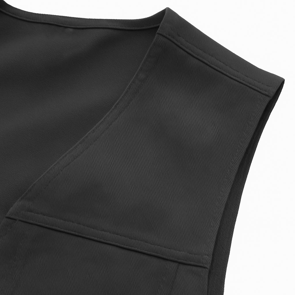 Black Phantom - Men's Motorcycle Twill Vest