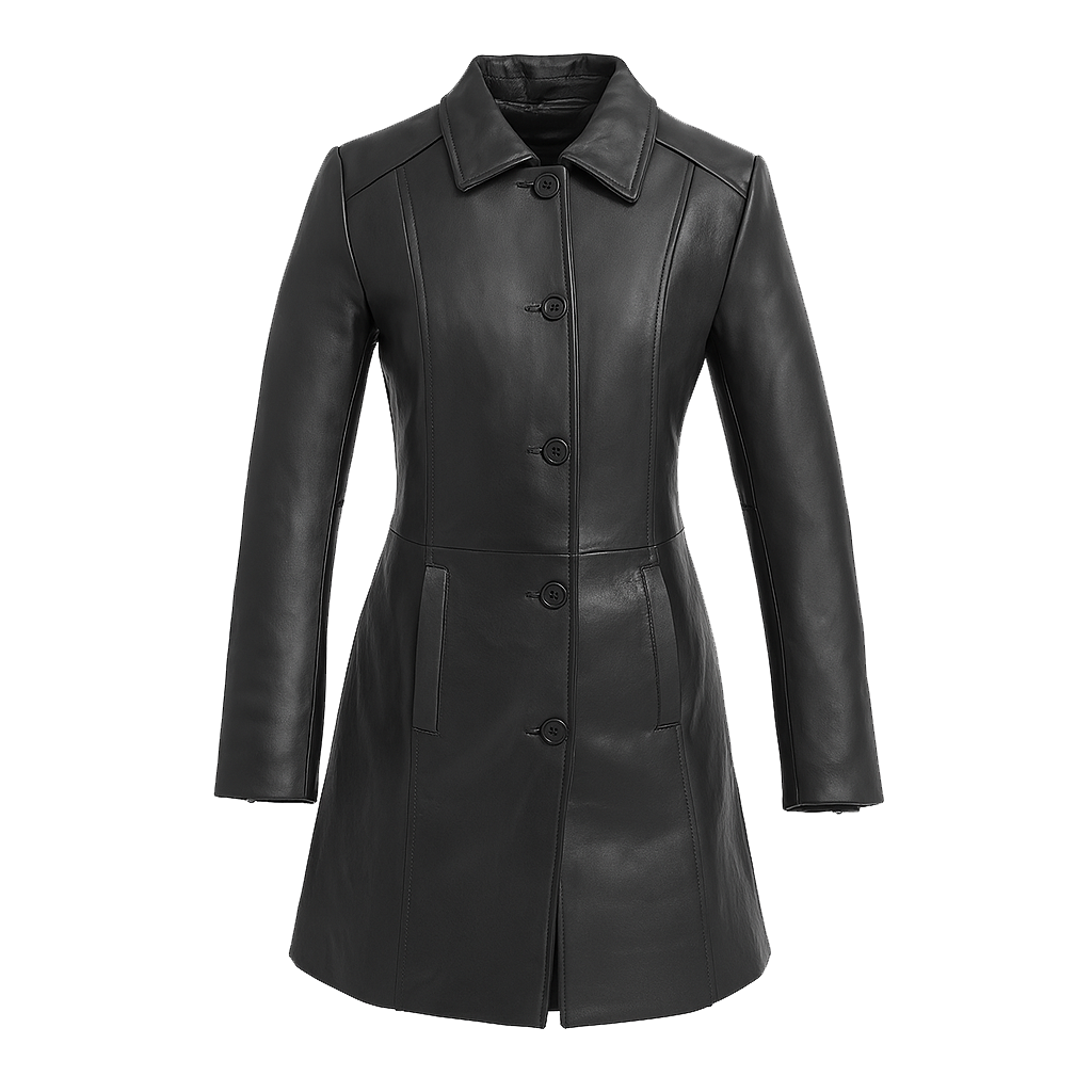 women leather jacket back view slim fit stylish design