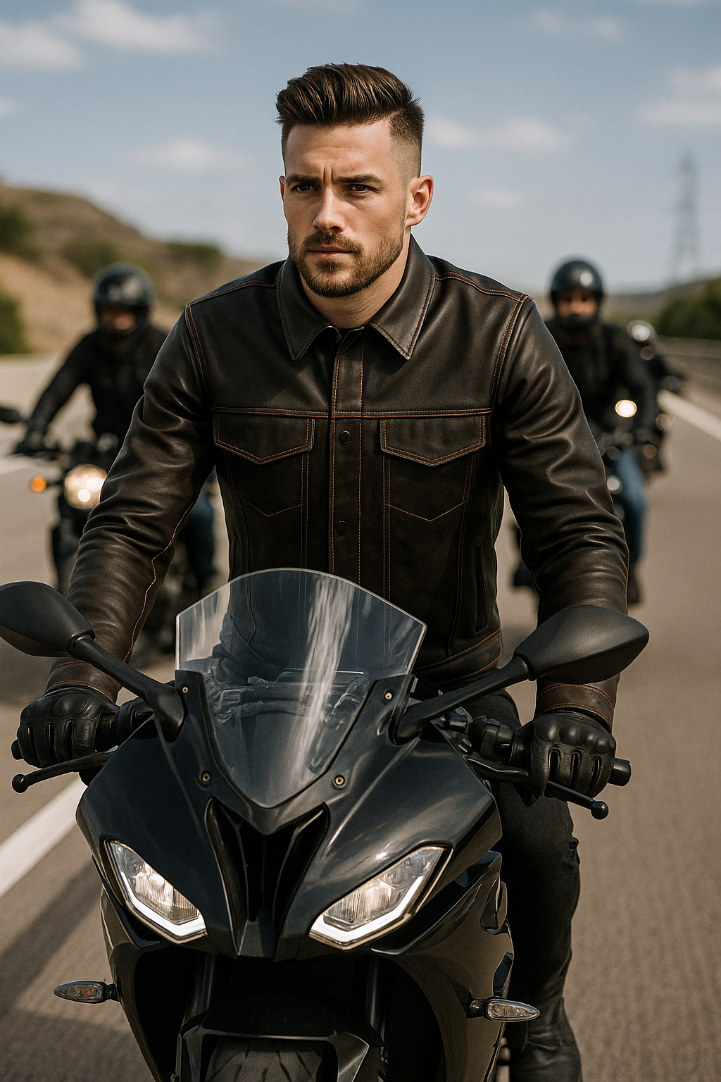 Bronco Men’s Moto Leather Shirt